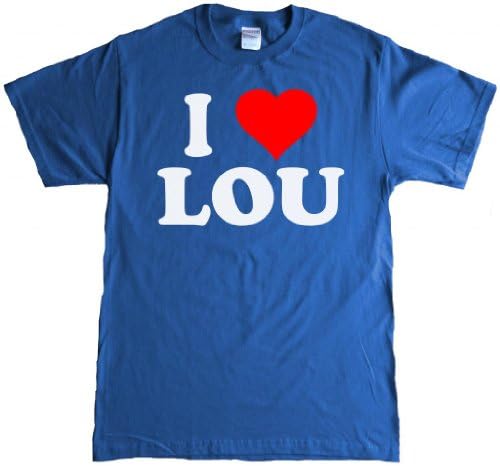 I Love Lou Adult T-shirt - 2X-Large - Royal/White