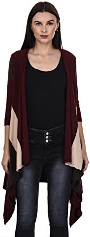 Kalt Women's 3/4th Sleeves Long Open Shrug