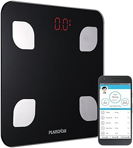 Body Fat Scale –8 Index body composition, Bluetooth 4.0 Connection, Compact Design, including 3xAAA battery, 1Year Warranty (Black)