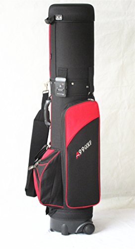 A99 Golf Travel Mate III Carryon Travel Cover Hard Case Hybrid Travel Bag with TSA Lock (Black/Red) + One Protection Skin