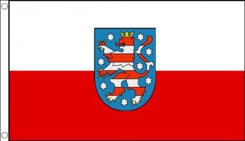 AZ FLAG, Thuringia Flag, 2x3 Ft, 100D Polyester Germany, German Region Of Thuringia Banner with Two Metal Grommets