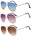 Classic Aviator Style Sunglasses Brown Color Lens Bronze Color Frame UVB Protection 3 Pairs