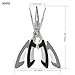 Booms Fishing H01 Small Fishing Pliers Scissors Braid Cutters Lightweight Stainless Steel Fishing Tools Split Ring Pliers Hook Remover - Black