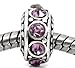 Birthstone Spacer Bead Charm (June Alexandrite Light Purple)