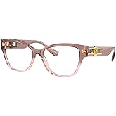 Versace ICONIC VE 3347 5435 Transparent Pink Plastic Cat-Eye Eyeglasses 52mm