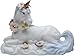 CG 737-33 White Unicorn with Flowers Sitting Figurine,4