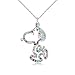 Alvdis Premium Snoopy Puppy Dog Shaped Multi-Color Crystal Necklace Alloy Pendant - Genuine Swarovski Crystal Elements Pendant