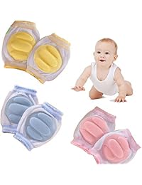 Hillento Elastic Unisex Infant Toddler Baby Kneepads, 3 Pairs, Random Color