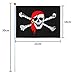 Nainiuao Elcoho 50 Pack Pirate Stick Flag Jolly Roger Stick Flag for Pirate Day or Halloween Decoration, 8.2 x 5.5 Inch