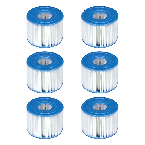 Intex 29001000000 B01DEMGBAI Intex-29001E PureSpa Type S1 Easy Set Pool Filter Cartridges, (6 Fil, 1-Pack, Blue