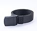 JasGood Mens Nylon 1.5in Width Adjustable Belt With Military Plastic Buckles,Black,120CM(47.2