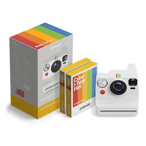 Polaroid - Now+ Gen3 - Appareil Photo instantané connecté Bluetooth - Pack Appareil Photo + Film Couleur (16 Photos) Blanc (6563)