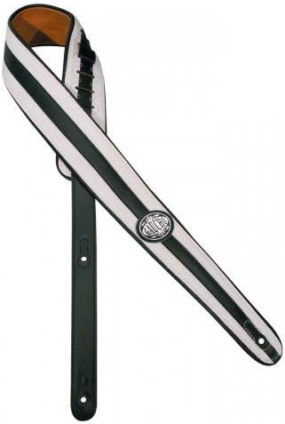 Gaucho GST-548-WH Silhouette Series Guitar Strap Vertical segments White and Black Design