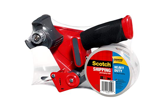 Scotch Packaging Tape Dispenser with Heavy Duty Shipping Packaging Tape, Designed for Standard 3" Core Rolls, Foam Handle, Retractable Blade and Adjustable Brake (3850-ST) - Thumbnail 6