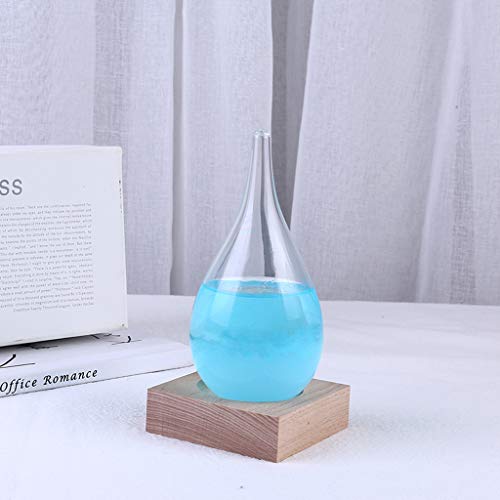 YFancy Weather Bottle, Storm Glass Weather Predictor - Nordic Style Creative Fashion Home and Office Decorative Weather Glass Bottle Crystal Drop Water Shape Glass Decor Home Gift (Blue)