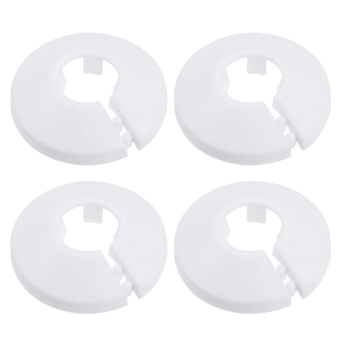 sourcing map 16mm Pipe Cover Decoration PP Plastic Water Pipe Escutcheon White 4pcs