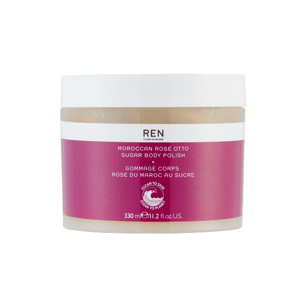 REN Clean Skincare Moroccan Rose Otto Sugar Body Polish 330 ml (Pack of 1)