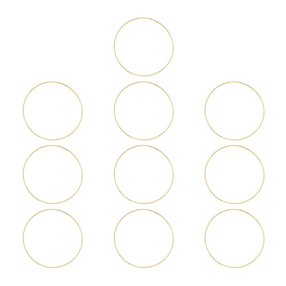 NUOBESTY 10Cm Metal Dream Catcher Rings 10Pcs Gold Wire Hoops for Diy Crafts Macrame Plant Hangers Tassels Handmade Decorations