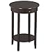 Yaheetech Round Sofa Side End Table with Drawer and Shelf Bedside Nightstand Living Room Tall Accent Tables End Table for Small Spaces Wooden (Espresso)