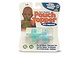 Pouch Topper 2-CT Food Pouch Topper for Babies and Toddlers Stops food pouch mess the best! Protects mouths + promotes self-feeding (2-pack Blue/Aqua)