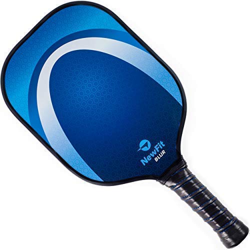 NewFit Blur Pickleball Paddle - USAPA Approved - Graphite Face & Polymer Core for a Quiet and Light Racket (Blue Single)