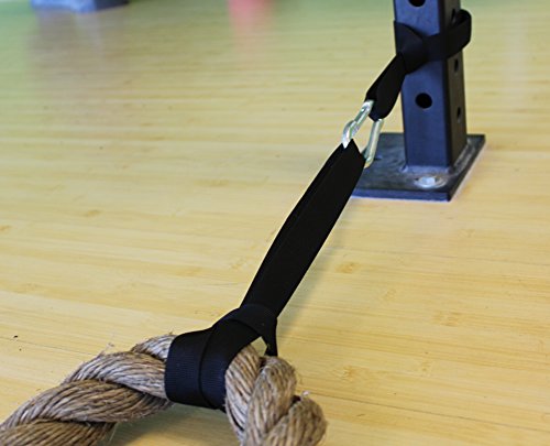 Heavy Duty Battle Rope Anchor Kit / Tie Down Straps / Rope Anchor Strap for Home Gym Crossfit Training - Reduce Rope Wear and Tear / Prevent Rope Fray / Slam Rope Repair (Set of 2 Nylon Straps)