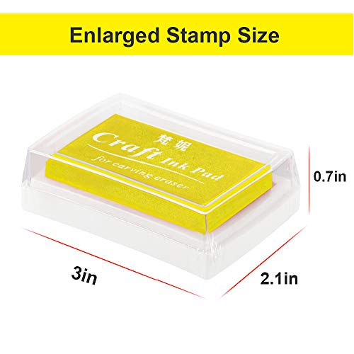 Ink Pads, GYORGKSHI Washable Ink Stamp Pads for Kids, Craft Scrapbooking Stamp Pads for Rubber Stamps, Paper, Fabric (12 Colors)