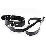 Demarkt Leather Belt Neck Collar Restraint Bondage Kits Sex Toys Black