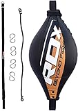 RDX Double End Speed Ball Maya Hide Leather Boxing Ball Dodge Speed Bag Punching MMA Training Workout Floor to Ceiling Rope