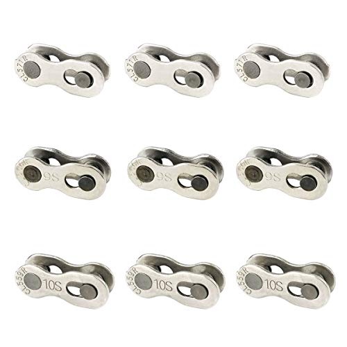 Hamineler 9 Pairs Bicycle Missing Link, Chain Link Connector 6-7-8 Speed 9 Speed 10 Speed Reusable Quick Coupling