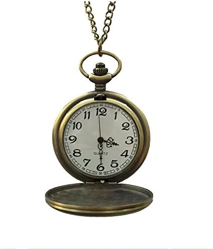 Reatos Classic Smooth Full Hunter Pocket Watch With 31.5" Chain (Bronze)