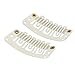 SWACC 100 Pcs U Shape Metailic Snap Clips ins for Hair Extension Hairpiece DIY Snap-Comb Wig Clips with Rubber (White Beige, General U Shape 6 Holes)thumb 1
