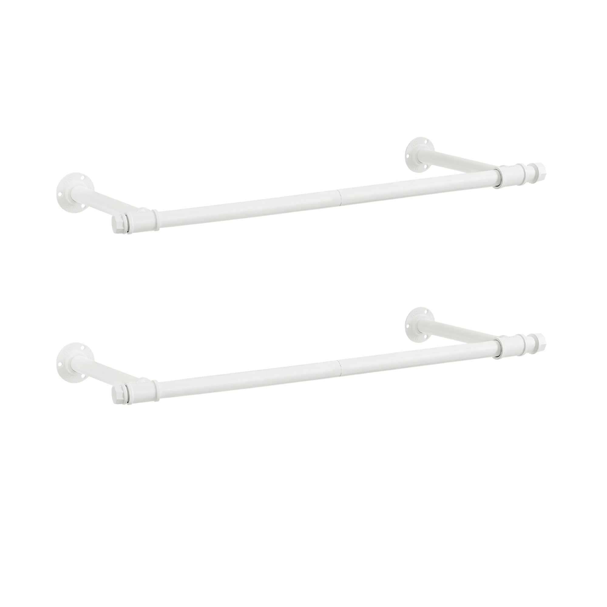 SONGMICS Set of 2 Wall-Mounted Clothes Rail, Wall Clothes Rail, Industrial Pipe Clothes Rack, Space-Saving, 30 x 84 x 7 cm, 60 kg Load Capacity per Rail, Easy Assembly, Steel, Cloud White HSR140W02
