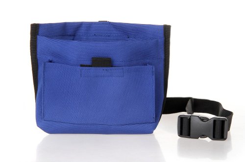 ASIBT Dog Treat Pouch, Pet Training Waist Bag with Easy Open-Close Spring Hinge and Front buckles Pocket, Easily Carries Snacks and Toys, Rapid Reward for Small Medium Large Breeds (Blue)