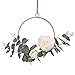 Dolicer Floral Hoop Wreath, Geometric Wire Round Triangle Square Hoop Frame of Artificial Rose Flower and Eucalyptus Vine Wreath for Wedding Backdrop Wall Decor Geometric Wire Wall Decor, Pack of 1