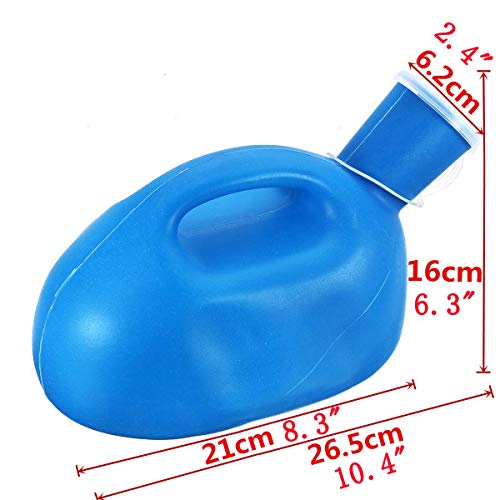 Thick Firm Men Urinal Bottle, Essort 67.64oz Portable Male Urine Bottle, Fit for Men, The Elder and Paralyzed Patients, Also for Car Travel Camping Caravan Camping, Outdoors Journey 10.43x5.5x6.3in