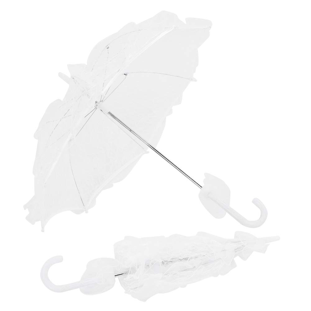 White Lace Parasol Umbrella, Wedding Decoration Umbrella, Vintage ridal Umbrella Romantic Embroidery Umbrellas for Bridal Photo Props Lady Costume
