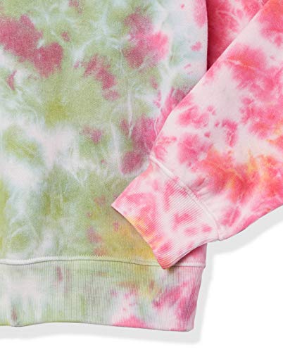 THE DROP WOMEN’S CAROLINE RAGLAN LONG SLEEVE FLEECE SWEATSHIRT SWEATER, -NEON TIE DYE, XXS