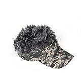 Flair Hair Men's Velcro Hat Cap Visor (Camo w/ Grey Hair)