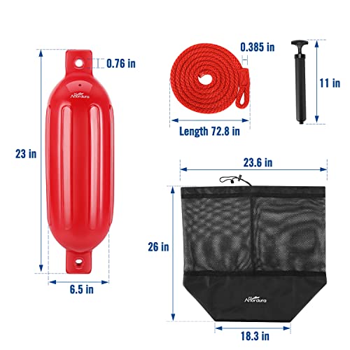 Affordura Boat Fender 4 Pack Boat Bumpers Fenders With 4 Ropes, Boat