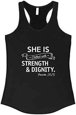 Doryti She is clother with Strength &amp; Dignity Funny Birthday Gift Women's Tank - top tee
