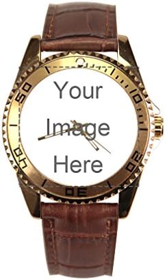 Custom Personalized Photo or Text Designable Men's Premium Leather Watch