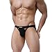 MuscleMate Premium Men's JockStrap Men's Hot Thong Underwear Low Raise, Comfort, (L, Black)