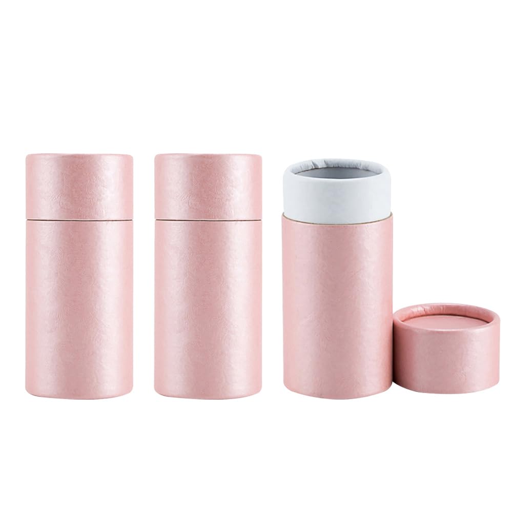 JIHUOO 5 Pcs Round Cardboard Containers Empty Paper Jars Essential Oil Packing Box Gift Cardboard Tube with Lids for Packing 30 ml