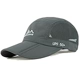 Baseball Cap Quick Dry Travel Hats UPF50+ Cooling Portable Sun Hats for Sports Golf Running Fishing Outdoor Research with Foldable Long Large Bill