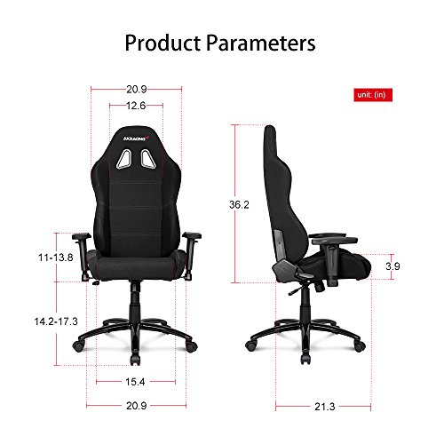 AKRacing Core Series EX-Wide Gaming Chair with High Backrest, Recliner, Swivel, Tilt, Rocker & Seat Height Adjustment Mechanisms, 5/10 Warranty - Black - Thumbnail 6