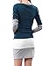 Allegra K Ladies Scoop Neck Long Sleeve Mini Dress L Navy Blue