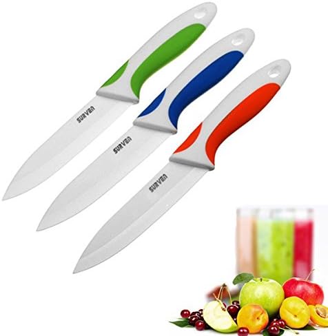 SURVEN 5 Inch Ceramic Knife Paring Fruit Vegetable Utility Chef Ceramic Knife