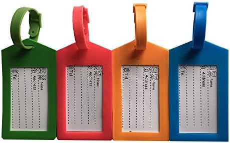 Set of Luggage Tags with Address Cards by Safe Flight (4 color)
