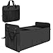 Amlion Car Trunk Organizer Storage Container for SUV, Trunk Storage Organizer with Cooler Compartment, Collapsible Cargo Trunk Storage Organizer (Black)